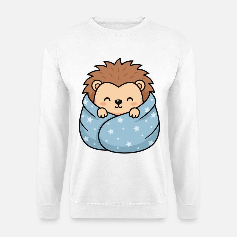 Star-hedgehog cuddle - Unisex Sweatshirt - white