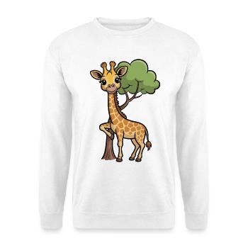 Girafe câline dans la forêt - Sweat-shirt Unisexe - blanc - Devant