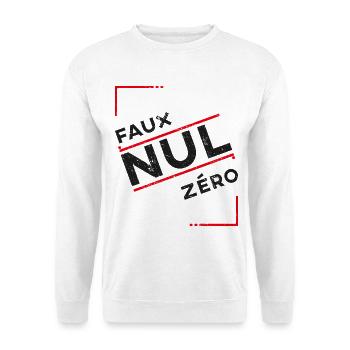 Fake Zero Zero replica T-shirt of your comedian - Unisex Sweatshirt - white - Front