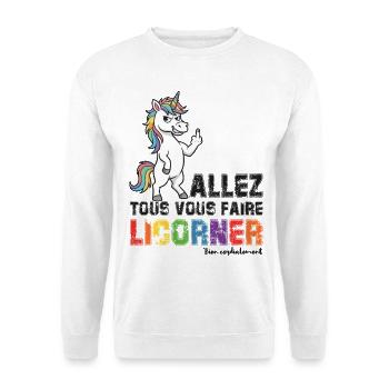 Licorner Rebel – hol euch alle, Licorner - Unisex Pullover - Weiß - Vorne