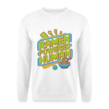 Ramen Powered Human Loves Noodle Bowl Ramen Chef - Unisex Sweatshirt - white - Front