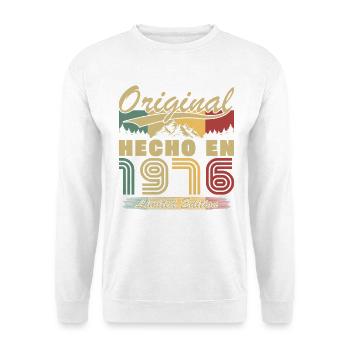 Hecho in 1976 Vintage Regalo de cumpleaños - Unisex Pullover - Weiß - Vorne - Alina (178cm) & Michal (187cm)