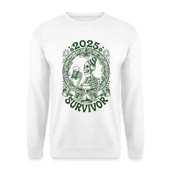 2025 Survivor Skeleton New year's Eve Fun - Unisex Sweatshirt - white - Front
