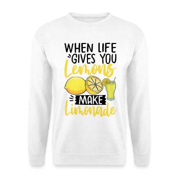Quand la vie te donne des citrons, fais de la limonade - Sweat-shirt Unisexe - blanc - Devant