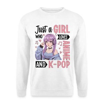 Just A Girl Who Loves Anime And K-Pop - Unisex Sweatshirt - white - Front