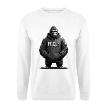 Gorilla Focus Strength Motivation Training - Unisex Sweatshirt - white - Front