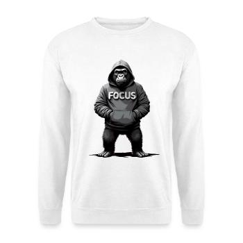 Gorilla Focus Strength Motivation Training - Unisex Sweatshirt - white - Front