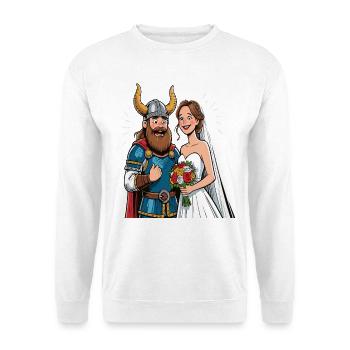 Wikinger Viking Legende Seemann Odin Rabe Hochzeit - Unisex Pullover - Weiß - Vorne