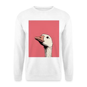 Judgmental Goose Illustration – Funny Animal Art D - Unisex Pullover - Weiß - Vorne