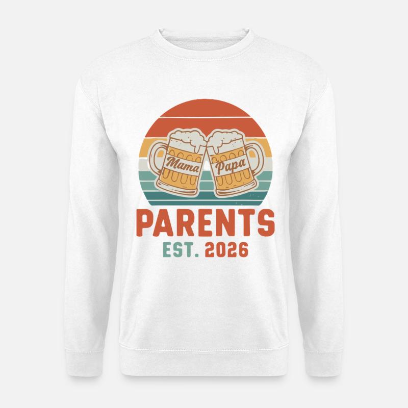 Eltern 2026 Mama Papa Werden - Unisex Pullover - Weiß