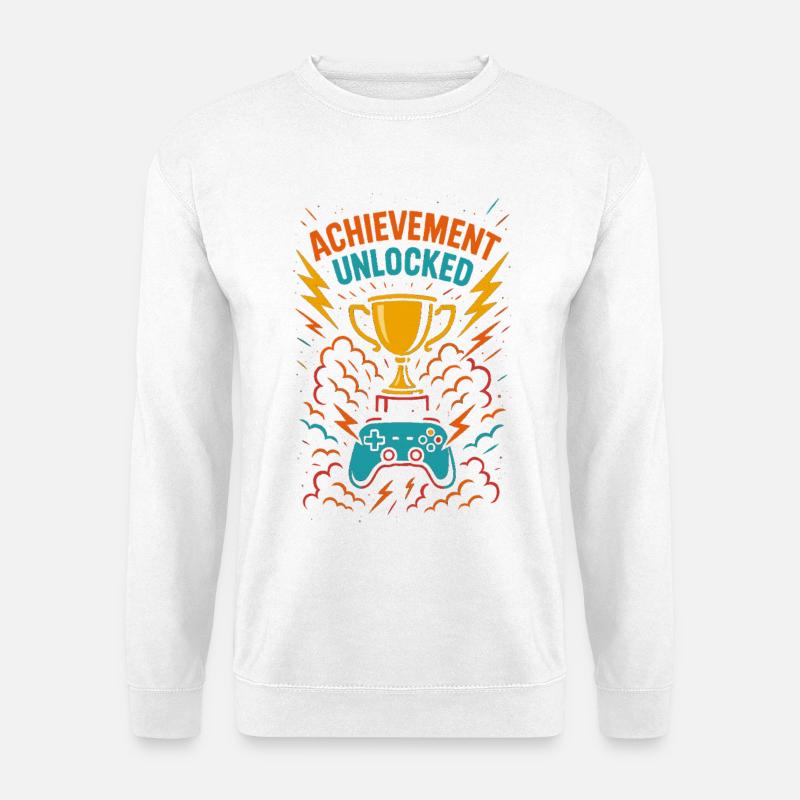 Gamer Achievement, Zocker Trophäe Geschenk - Unisex Pullover - Weiß