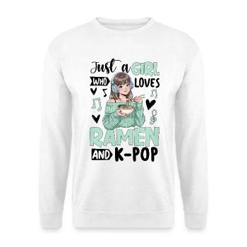 Juste une fille qui adore les ramen et la K-pop - Sweat-shirt Unisexe - blanc - Devant
