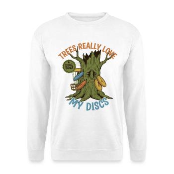 Les arbres adorent vraiment mes disques, drôle de disc golf volant - Sweat-shirt Unisexe - blanc - Devant
