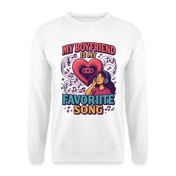 Valentinstag boyfriend liebeslied, musik romantik - Unisex Pullover - Weiß - Vorne