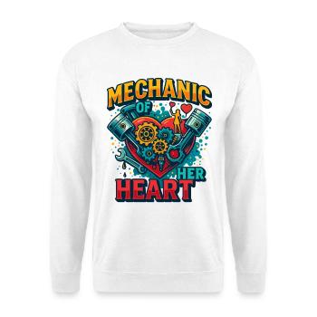 Valentine's Day mechanic heart, screwdriver of love - Unisex Sweatshirt - white - Front