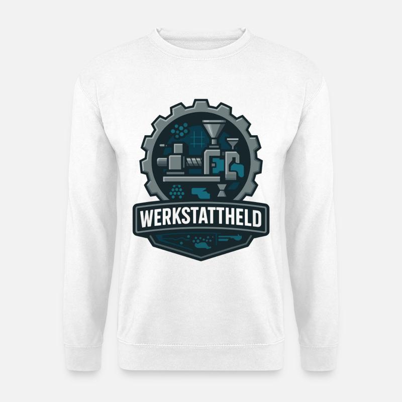 Workshop Hero, Plastic Machine - Unisex Sweatshirt - white