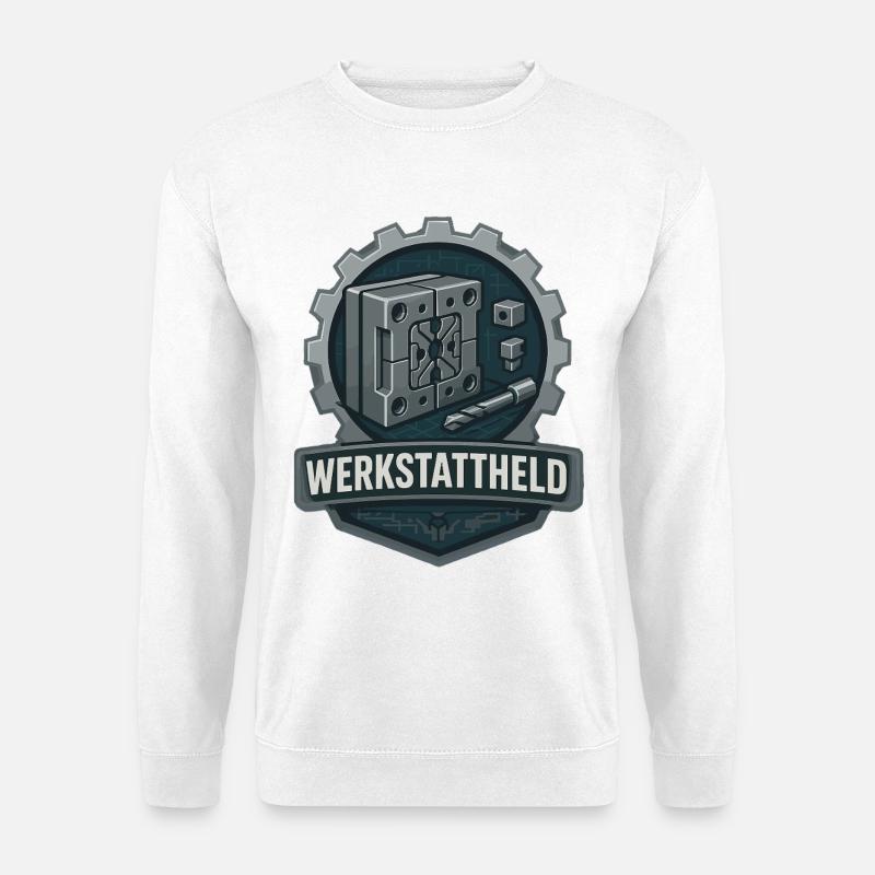 werkstattheld, werkzeugbau profi - Unisex Pullover - Weiß