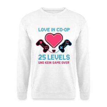 Love in Coop Gamer Couple, 25 Levels No Break Heart - Unisex Sweatshirt - white - Front