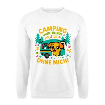 Camping Hundeliebe Urlaub, Geschenk Hundecamper - Unisex Pullover - Weiß - Vorne