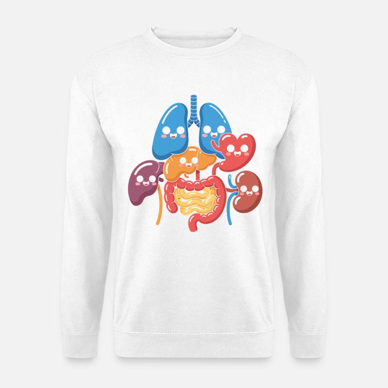 Lustige Verdauungsorgane Cartoon - Unisex Pullover - Weiß