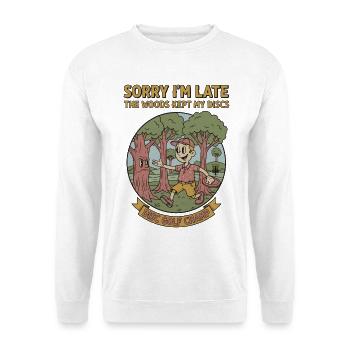 Désolé d’être en retard, Woods a gardé mes disques Disc Golf champion - Sweat-shirt Unisexe - blanc - Devant