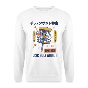 Seit 1975 Disc-Golf-Süchtiger – lustiger Disc-Golfer - Unisex Pullover - Weiß - Vorne