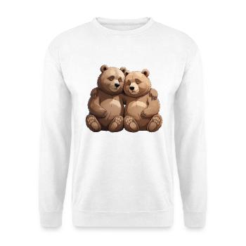 Zwei Kuschelbären Umarmung - Unisex Pullover - Weiß - Vorne