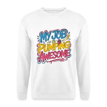 Cardiac Tech My Job Is Pumping Awesome Echo Tech - Unisex Pullover - Weiß - Vorne