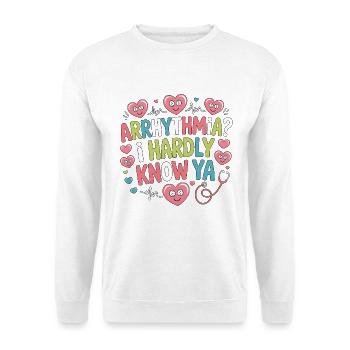 Cardiac Tech Arrhythmia I Hardly Know Echo Tech - Unisex Pullover - Weiß - Vorne