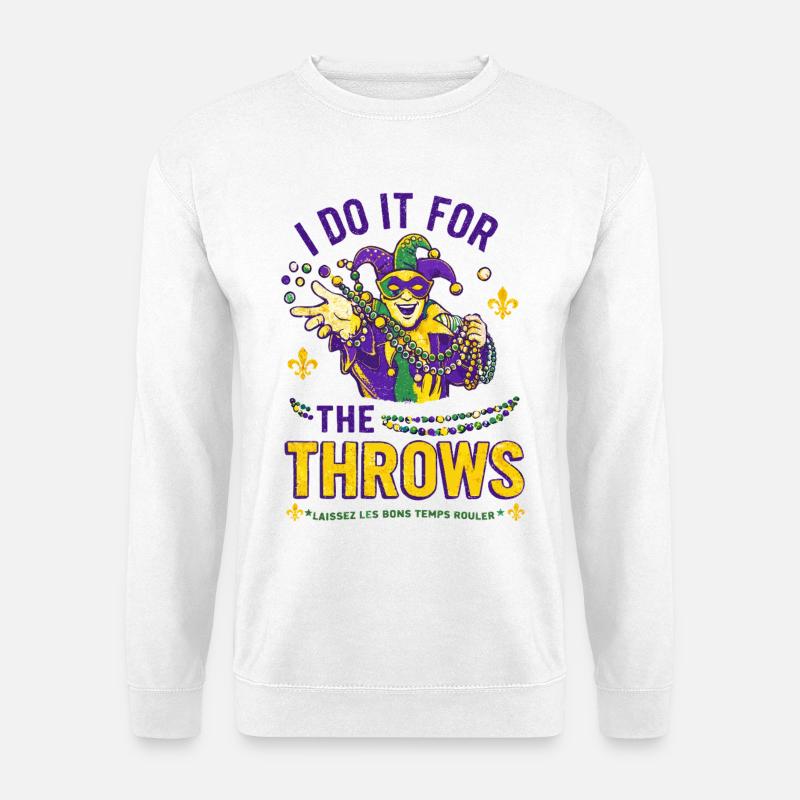 Mardi Gras Jester Beads - Unisex Sweatshirt - white