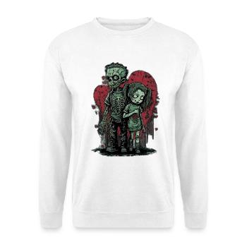 Zombie, couple, dessin animé, amour, emo, valentin - Sweat-shirt Unisexe - blanc - Devant