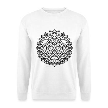 Schildkröten Mandala - Unisex Pullover - Weiß - Vorne - Alina (178cm) & Michal (187cm)