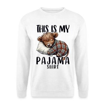 Sleep Shirt, Highland Cow, Pajamas, Pajamas - Unisex Sweatshirt - white - Front