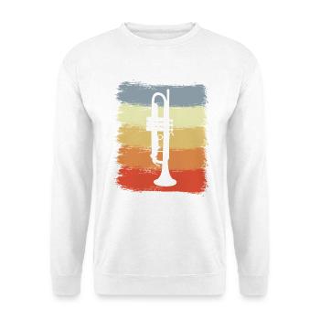 Vintage Trompete Zeichnung - Unisex Pullover - Weiß - Vorne