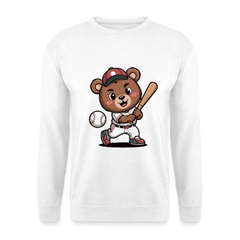 Bären-Batter Baseballheld - Unisex Pullover - Weiß - Vorne