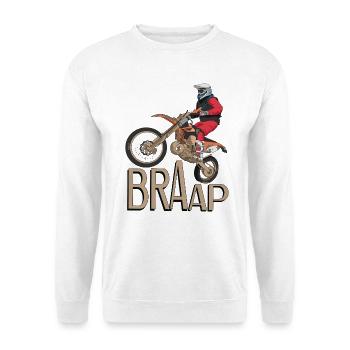 Braap de motocross - Sweat-shirt Unisexe - blanc - Devant