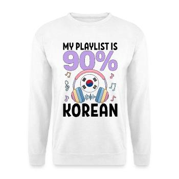 My Playlist Is 90 Percent Korean - Unisex Sweatshirt - white - Front