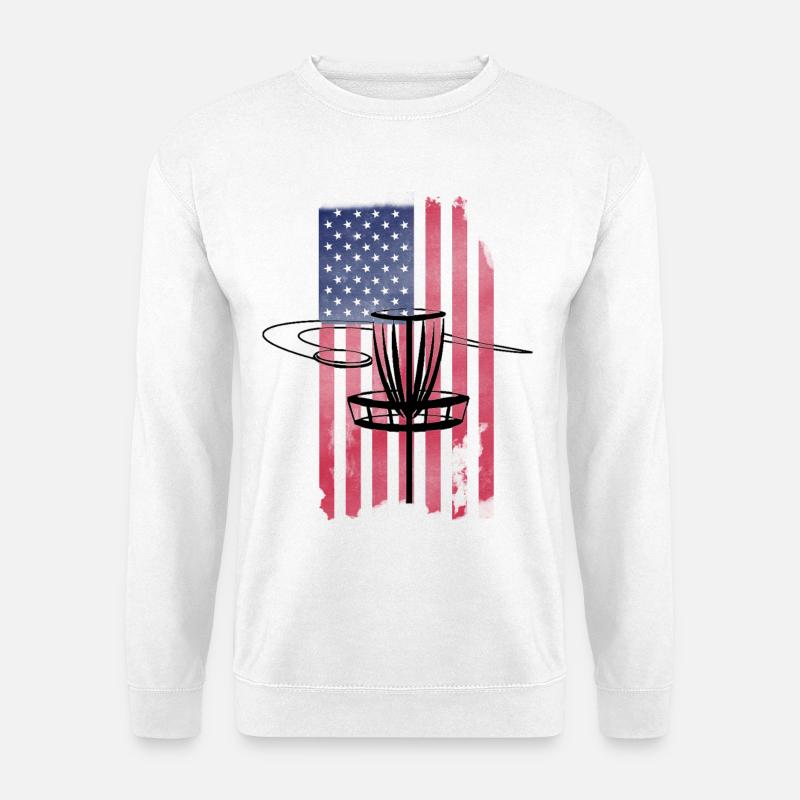Disc Golf USA Flagge - Unisex Pullover - Weiß