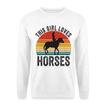 Cette fille adore les chevaux - Sweat-shirt Unisexe - blanc - Devant