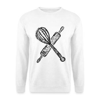 Rolling pin and hand mixer - Unisex Sweatshirt - white - Front
