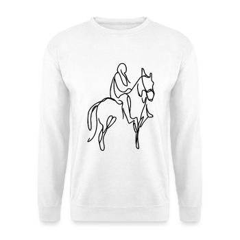 Reiter Zeichnung - Unisex Pullover - Weiß - Vorne