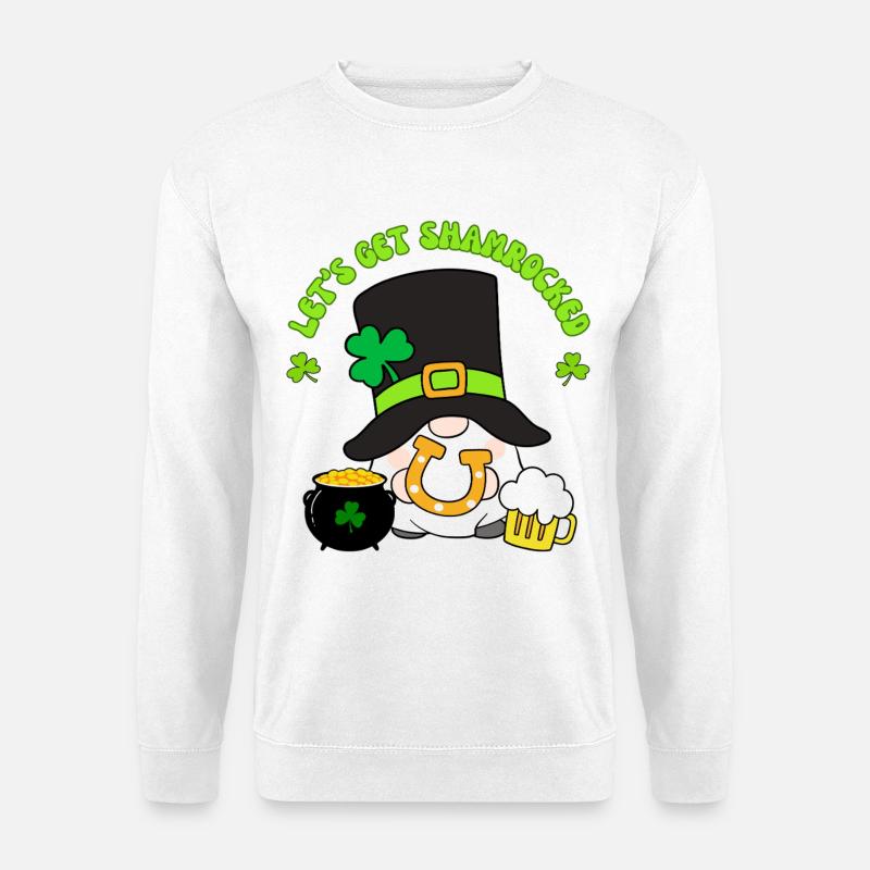 Lets Get Shamrocked Leprechaun Tee - Unisex Sweatshirt - white