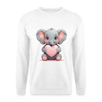 Kleiner Elefant Herzzauber - Unisex Pullover - Weiß - Vorne
