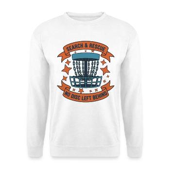 Recherche et sauvetage : aucun disque laissé derrière Disc golf - Sweat-shirt Unisexe - blanc - Devant