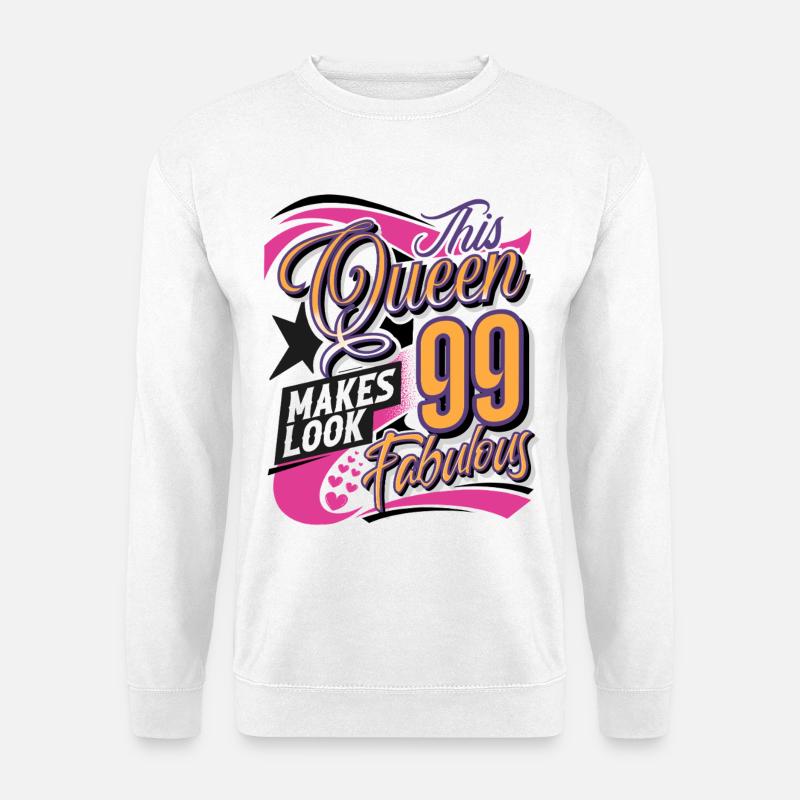 99th Birthday Queen - Unisex Sweatshirt - white