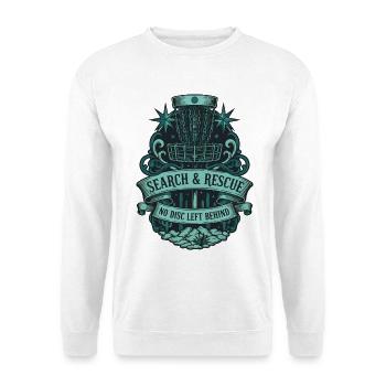 Recherche et sauvetage : aucun disque laissé derrière Disc golf - Sweat-shirt Unisexe - blanc - Devant