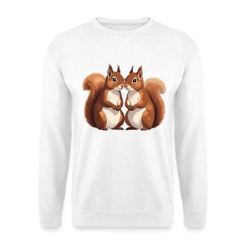 Zwillings Eichhörnchen Liebespaar - Unisex Pullover - Weiß - Vorne