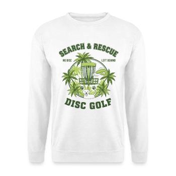 Recherche et sauvetage : aucun disque laissé derrière Disc golf - Sweat-shirt Unisexe - blanc - Devant