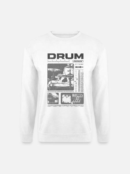 Rock Drummer Drum Player Streetwear - Unisex Sweatshirt - white