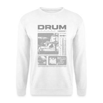 Rock-Schlagzeuger, Trommelspieler, Streetwear - Unisex Pullover - Weiß - Vorne
